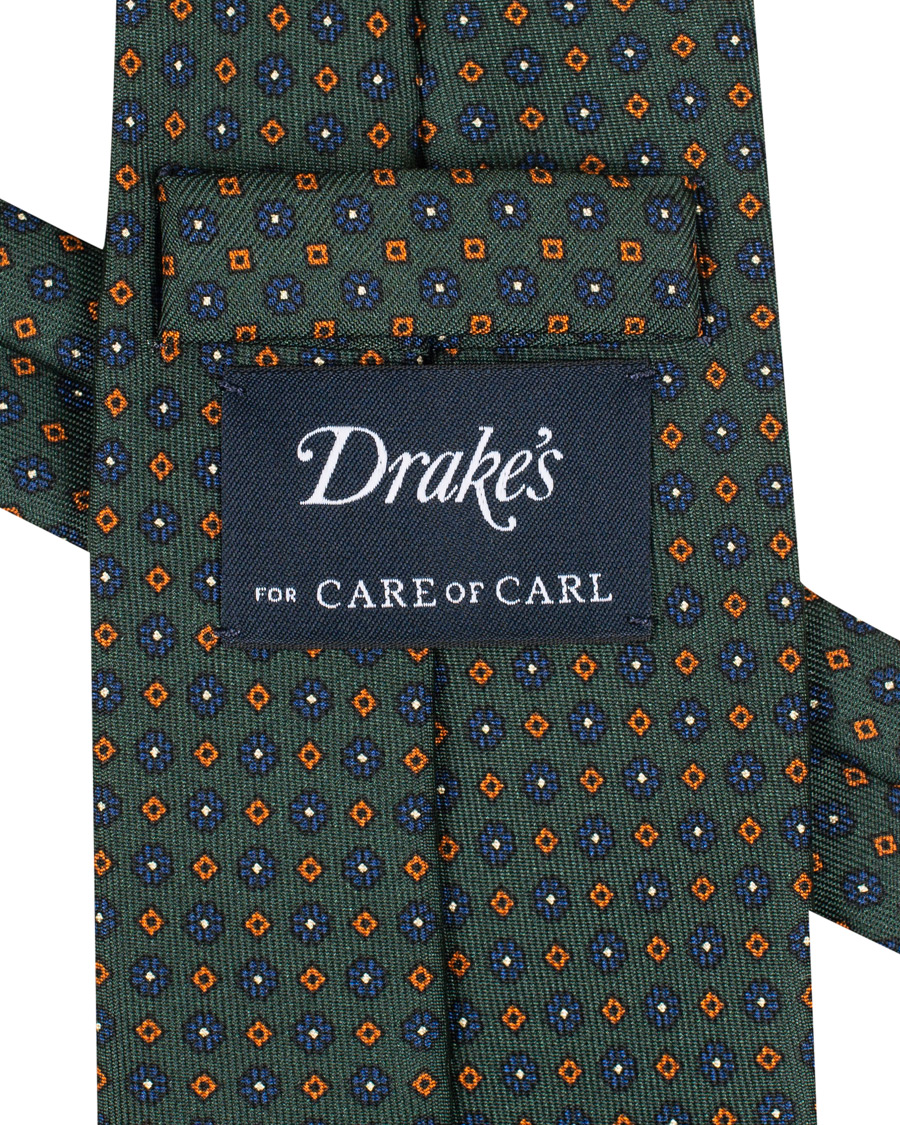 Homme | Drake's MTO Silk 8 cm Tie Green | Drake's | MTO Silk 8 cm Tie Green