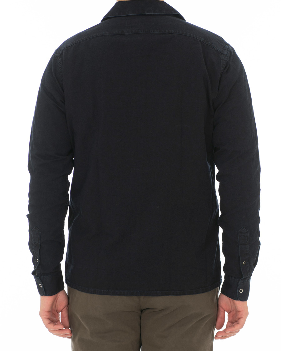Heren | Overhemden | Schnayderman?s | Schnayderman's Cotton Shirt Zip Jacket Dark Blue