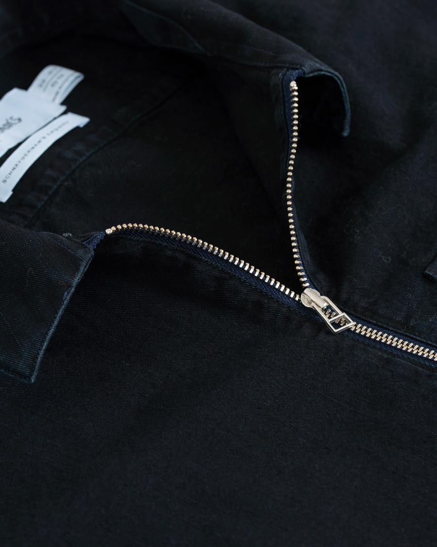 Heren | Overhemden | Schnayderman?s | Schnayderman's Cotton Shirt Zip Jacket Dark Blue