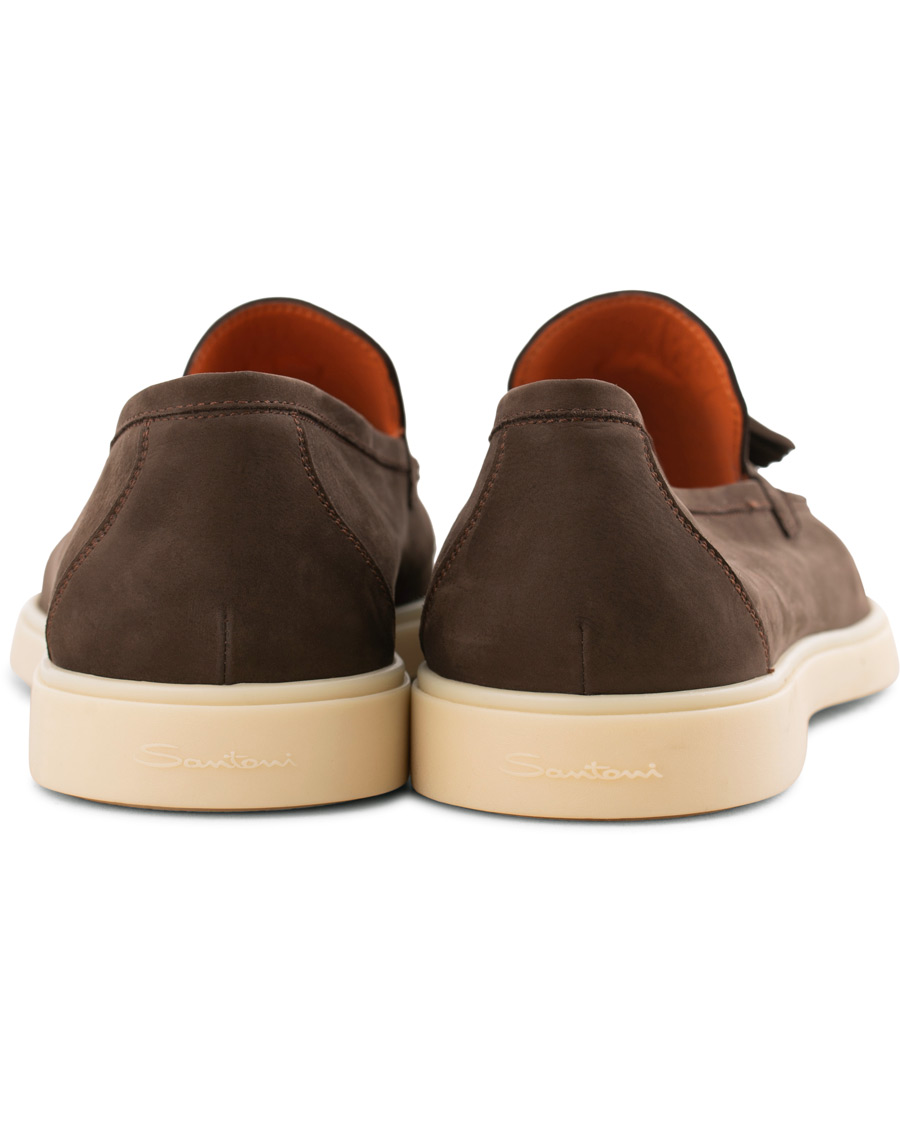 Heren | Santoni Yalta Tassel Loafer Dark Brown Nubuck | Santoni | Yalta Tassel Loafer Dark Brown Nubuck