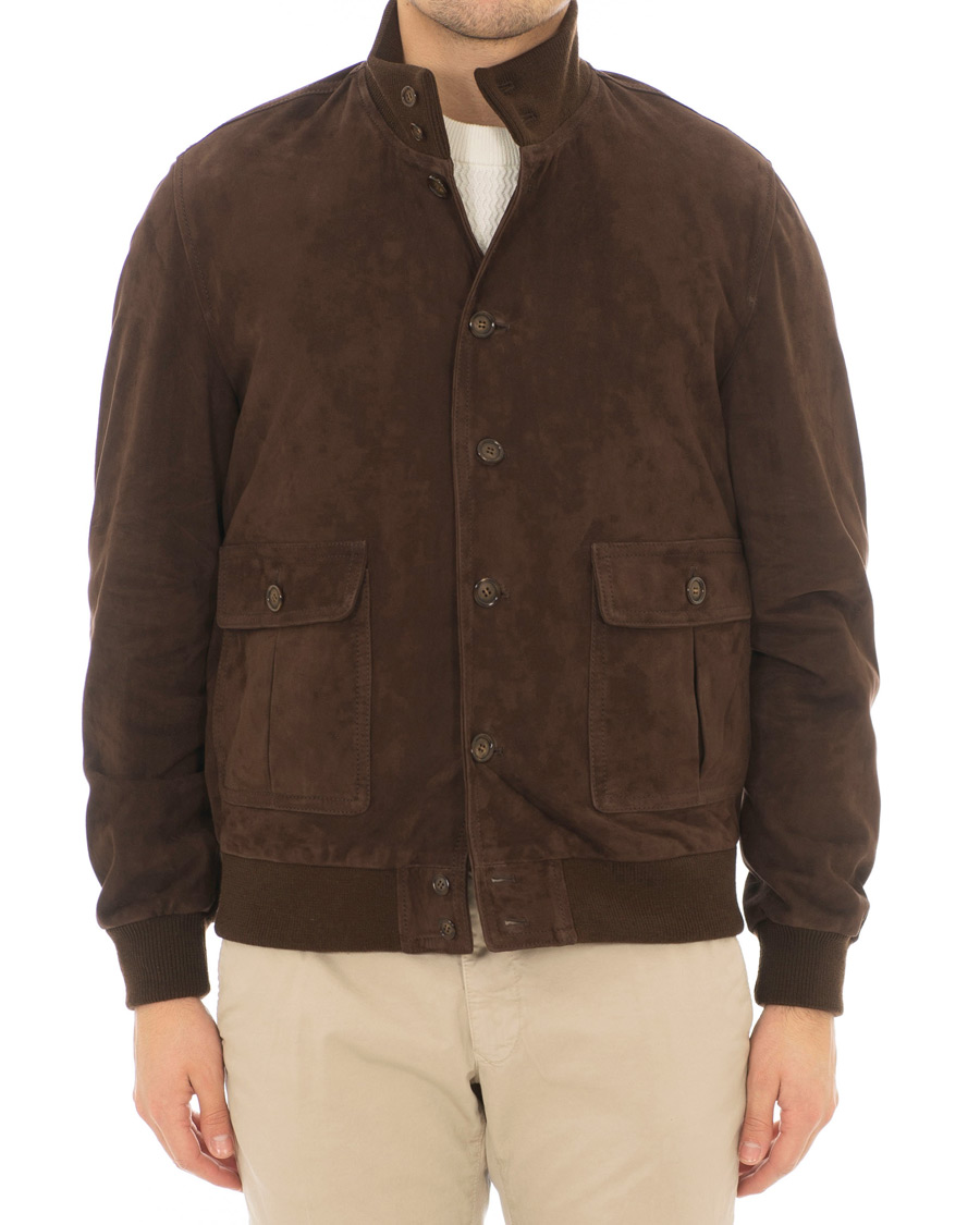 Homme | Manteaux Et Vestes | Valstar | Valstarino Suede Jacket Dark Brown