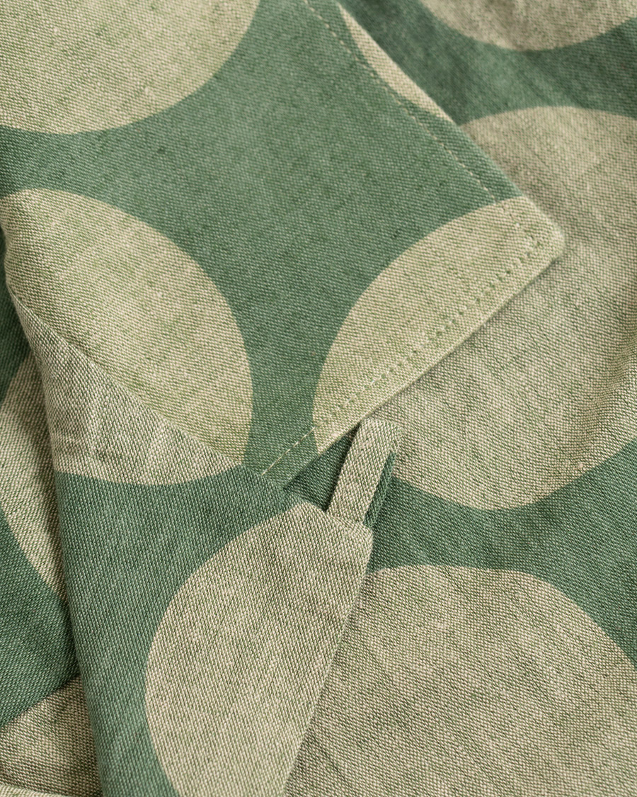 Homme | Chemises | Gitman Vintage | Cotton/Linen Polka Dot Camp Collar Shirt Olive