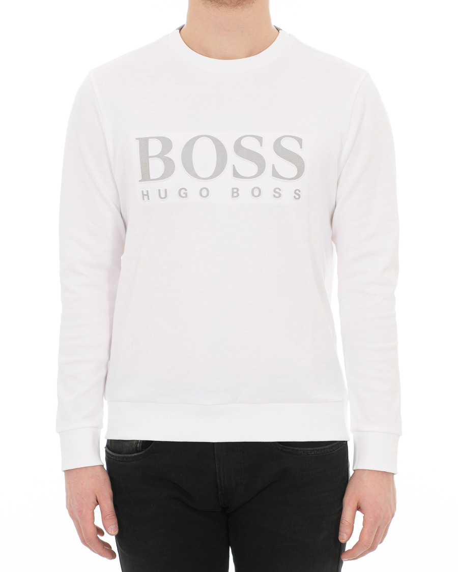 Homme | Pulls Et Tricots | BOSS GREEN | BOSS Athleisure Salbo Crew Neck Sweatshirt White