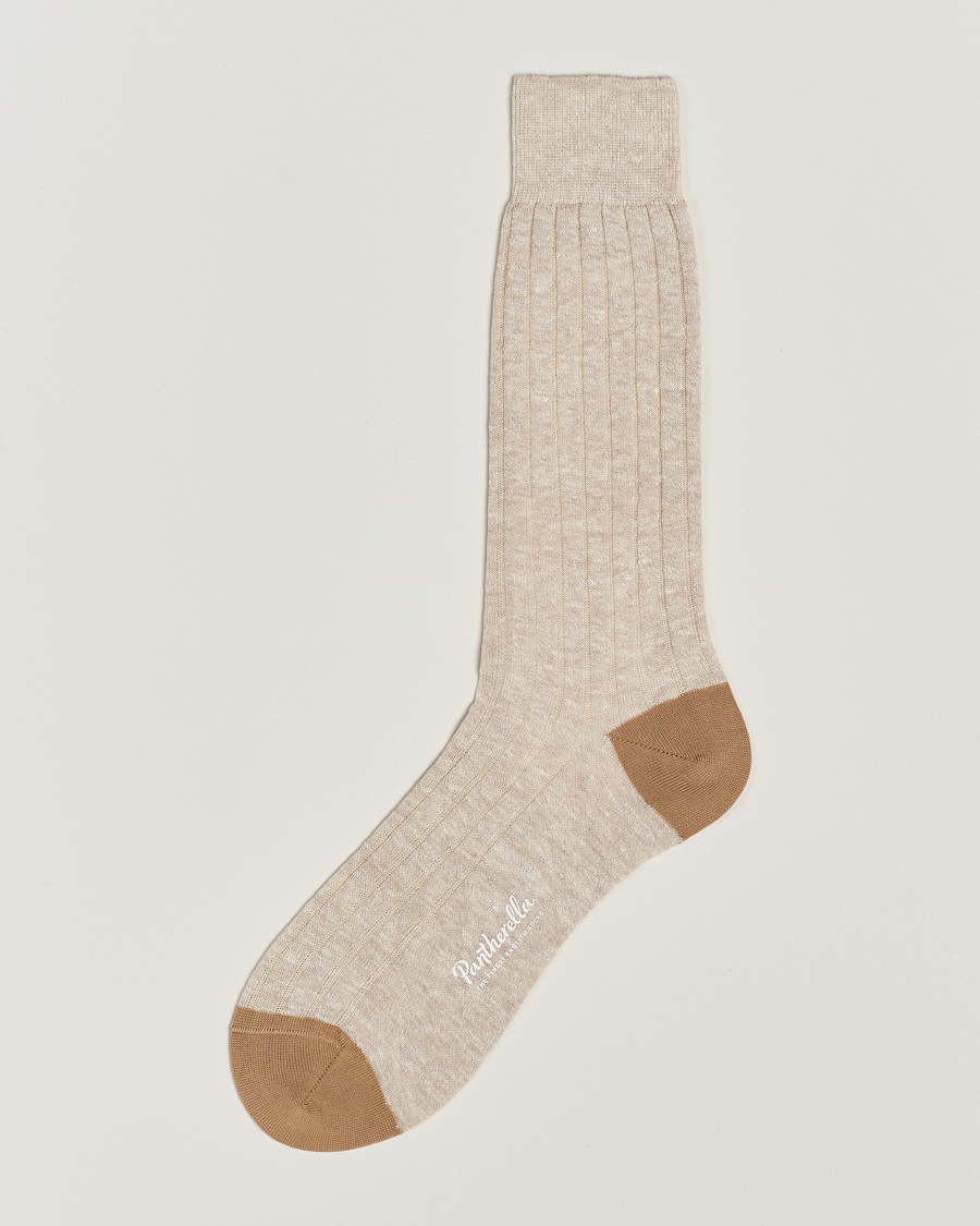 Homme | Sous-Vêtements Et Chaussettes | Pantherella | Hamada Linen/Cotton/Nylon Sock Beige