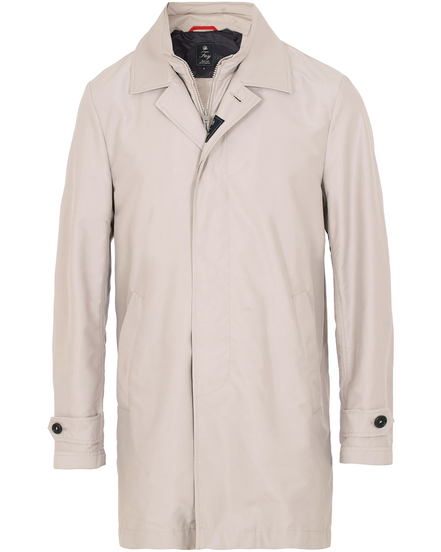 Homme | Manteaux Et Vestes | Fay | Morning Double Front Nylon Coat Light Grey