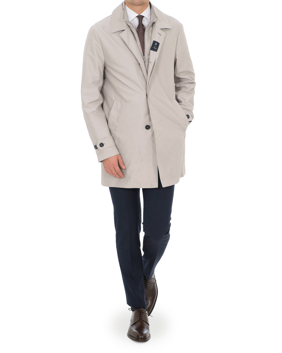 Homme | Manteaux Et Vestes | Fay | Morning Double Front Nylon Coat Light Grey