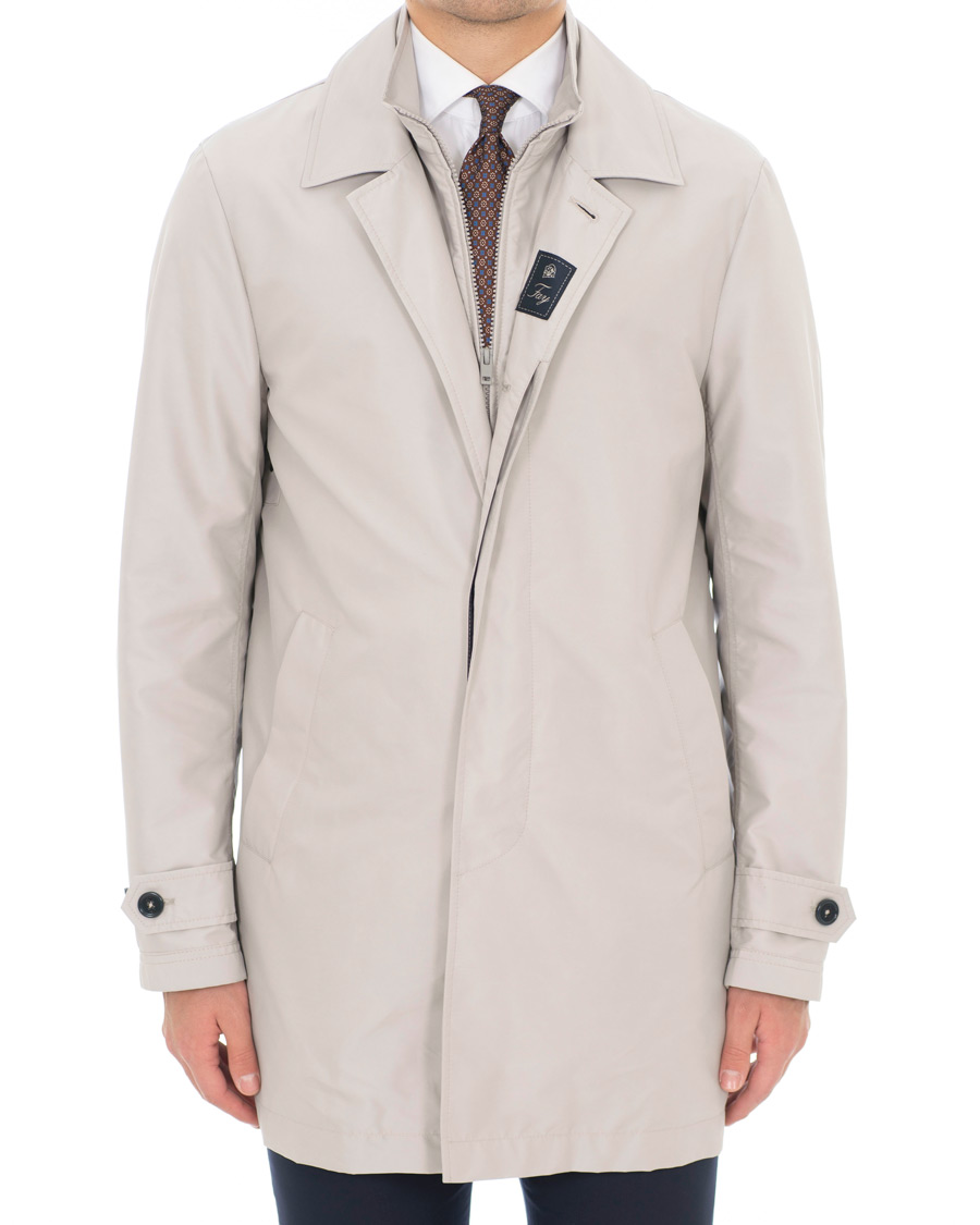 Homme | Manteaux Et Vestes | Fay | Morning Double Front Nylon Coat Light Grey