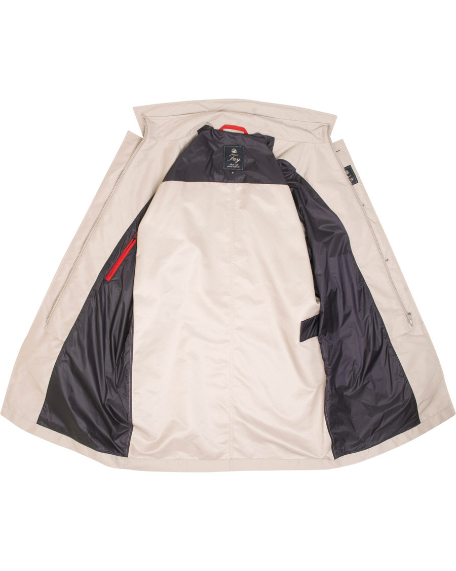 Homme | Manteaux Et Vestes | Fay | Morning Double Front Nylon Coat Light Grey