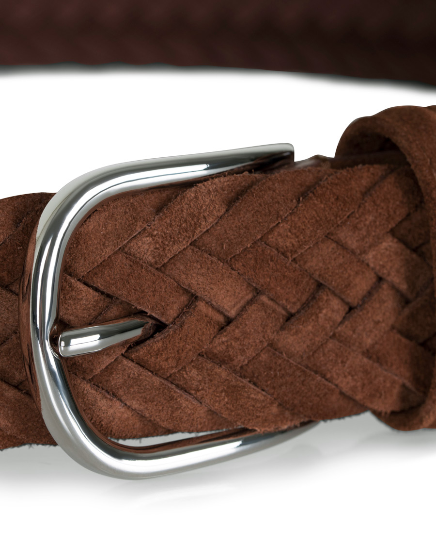 Homme | Anderson's Woven Suede 3,5 cm Belt Light Brown | Anderson's | Woven Suede 3,5 cm Belt Light Brown