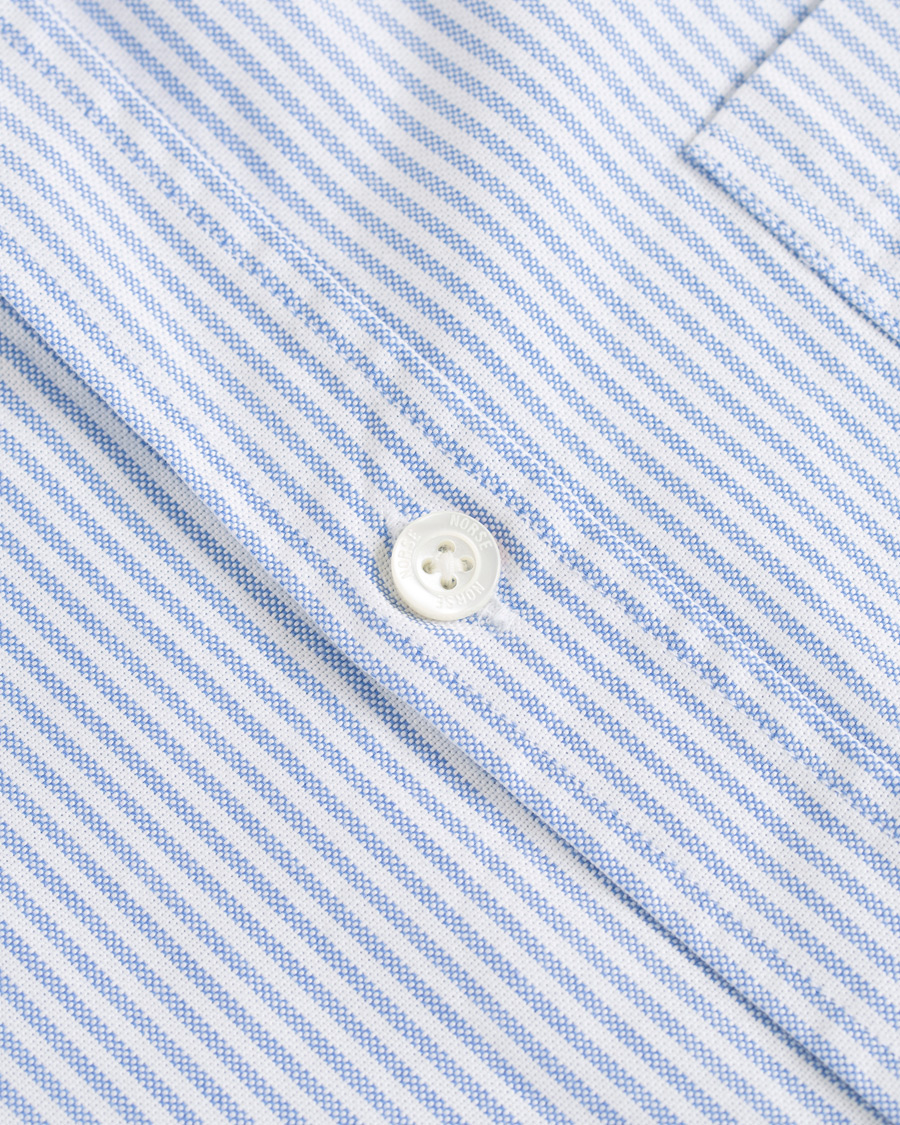 Heren | Overhemden | Norse Projects | Hans Collarless Oxford Stripe Shirt Light Blue