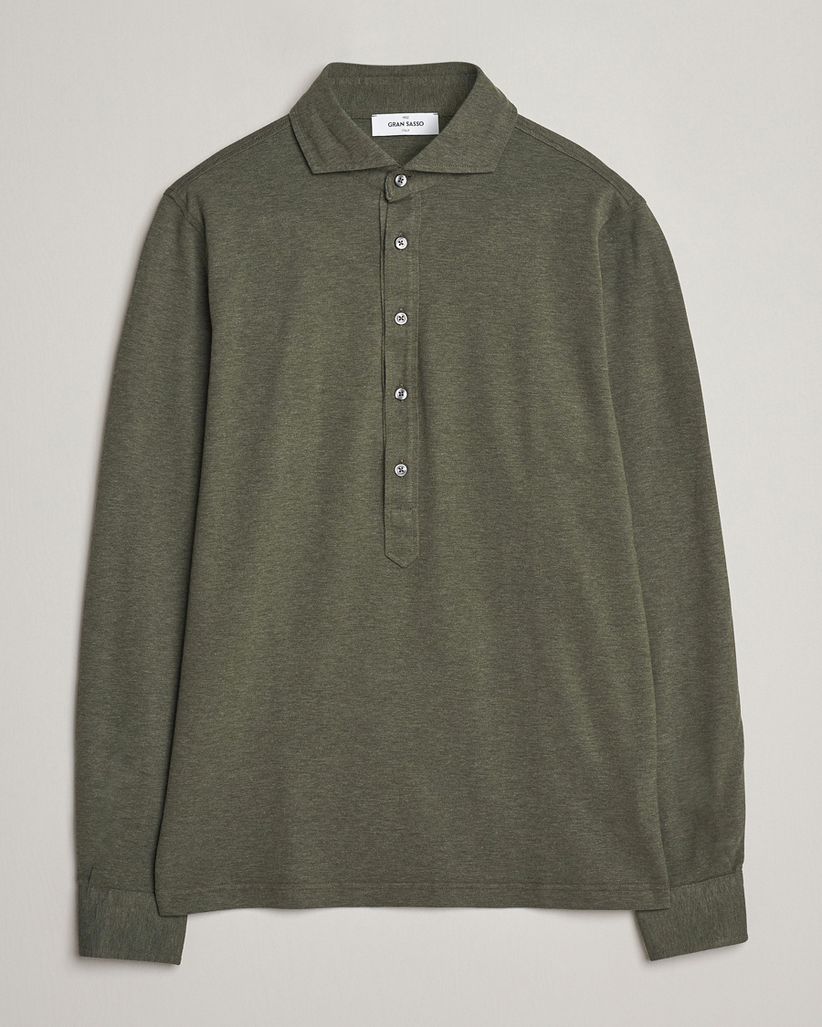 Heren | Overhemden | Gran Sasso | Popover Shirt Olive