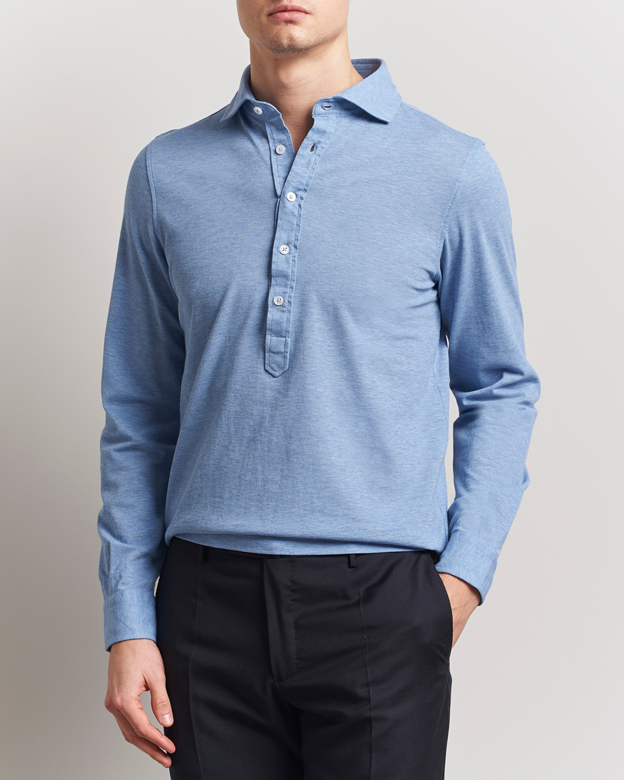 Homme | Chemises | Gran Sasso | Popover Shirt Light Blue