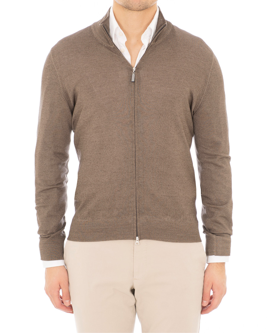 Homme | Pulls Et Tricots | Gran Sasso | Merino Vintage Full Zip Light Brown