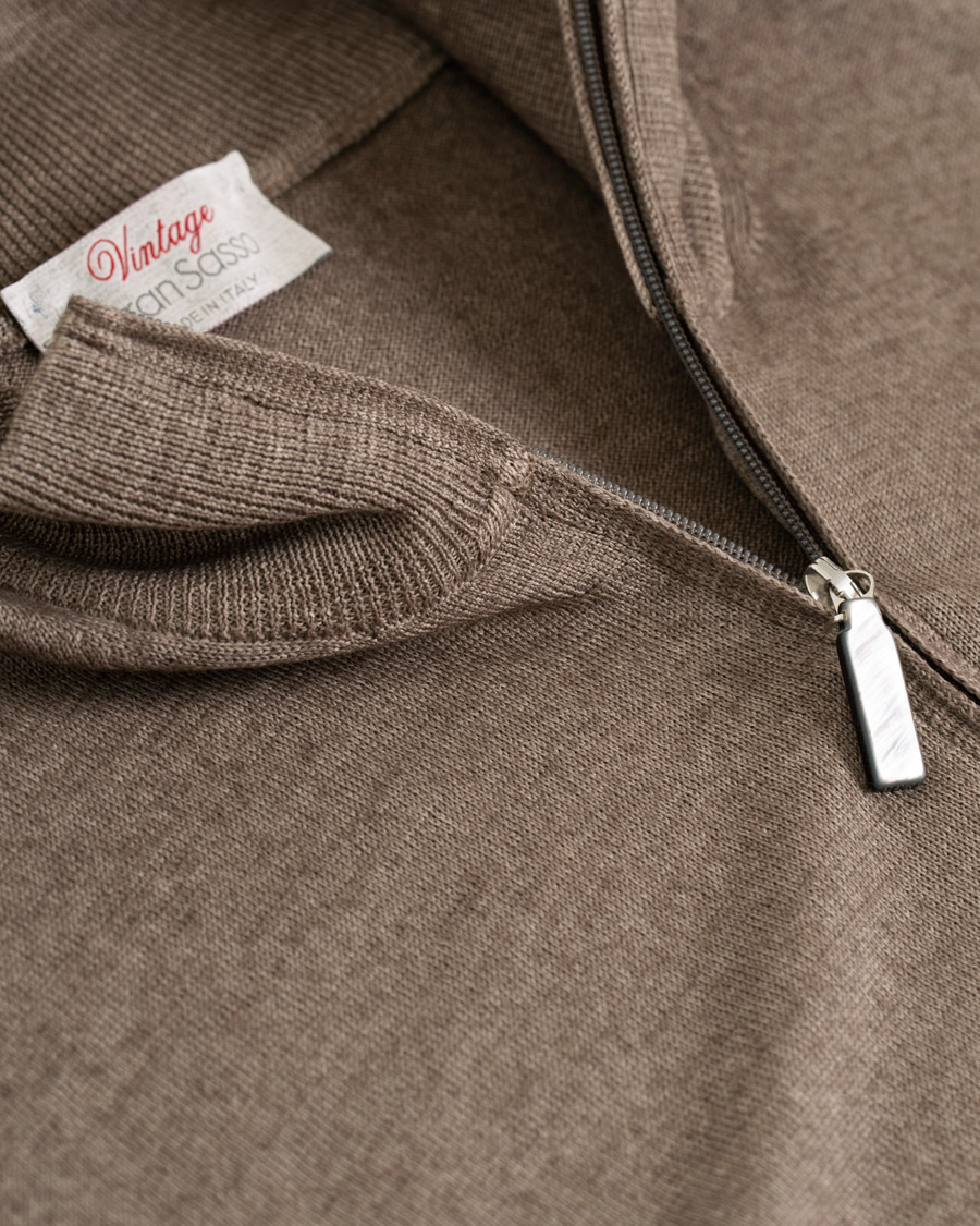 Homme | Pulls Et Tricots | Gran Sasso | Merino Vintage Full Zip Light Brown