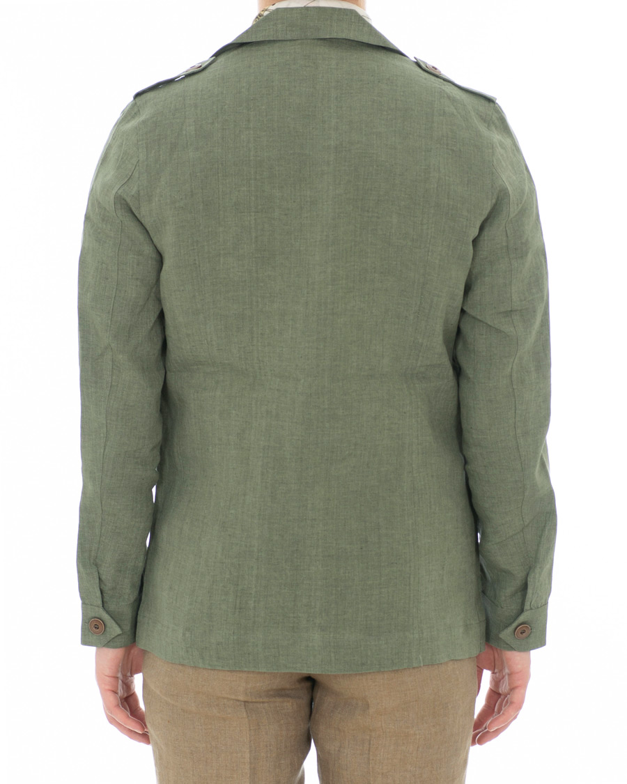 Homme | Chemises | Gran Sasso | Safari Linen Jacket Green