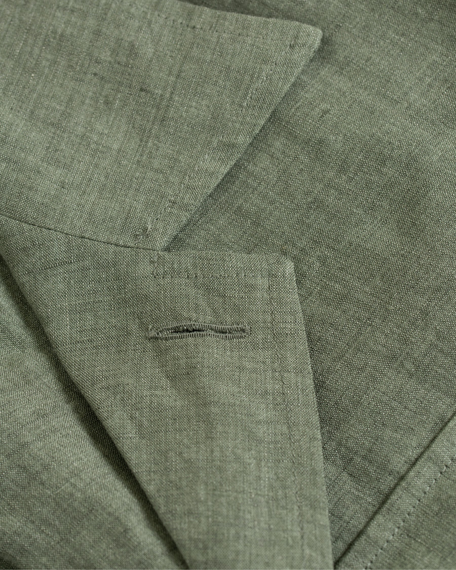 Homme | Chemises | Gran Sasso | Safari Linen Jacket Green