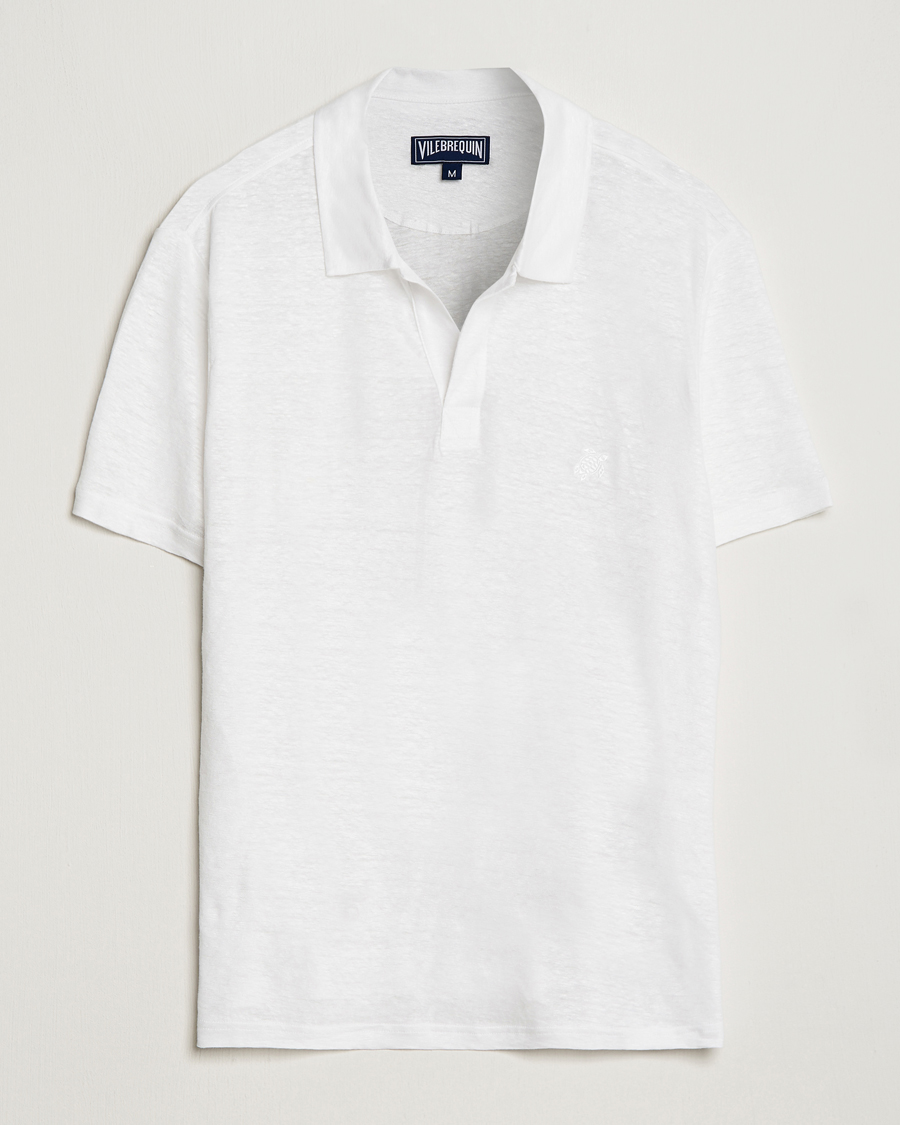 Homme | Polos | Vilebrequin | Jersey Linen Polo Blanco