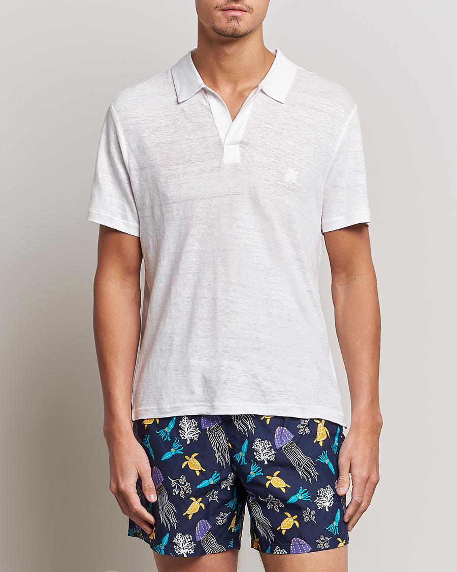 Homme | Polos | Vilebrequin | Jersey Linen Polo Blanco