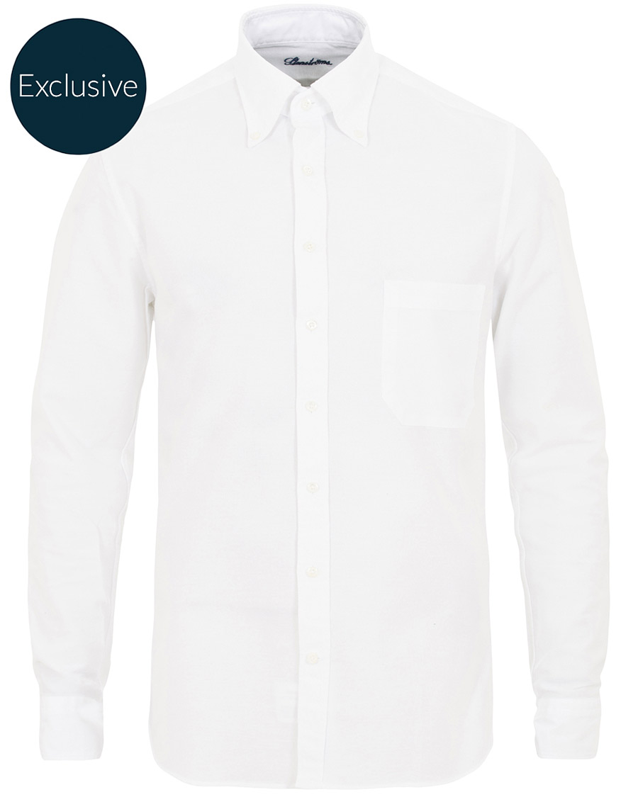 Heren | Overhemden | Stenströms | Slimline Oxford Shirt White
