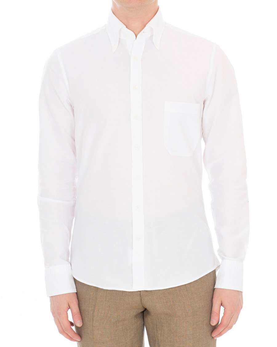 Heren | Overhemden | Stenströms | Slimline Oxford Shirt White