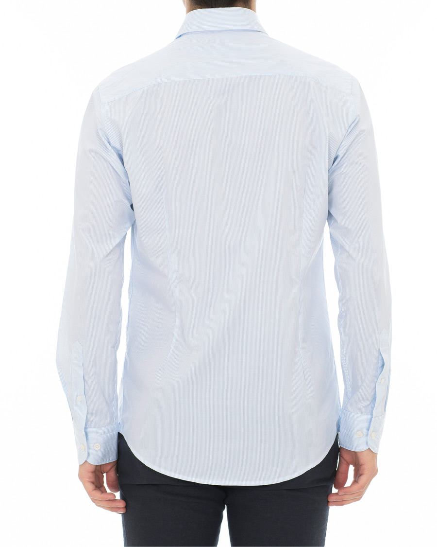 Homme | Chemises | Eton | Slim Fit Lightweight Stripe Extreme Cutaway Blue