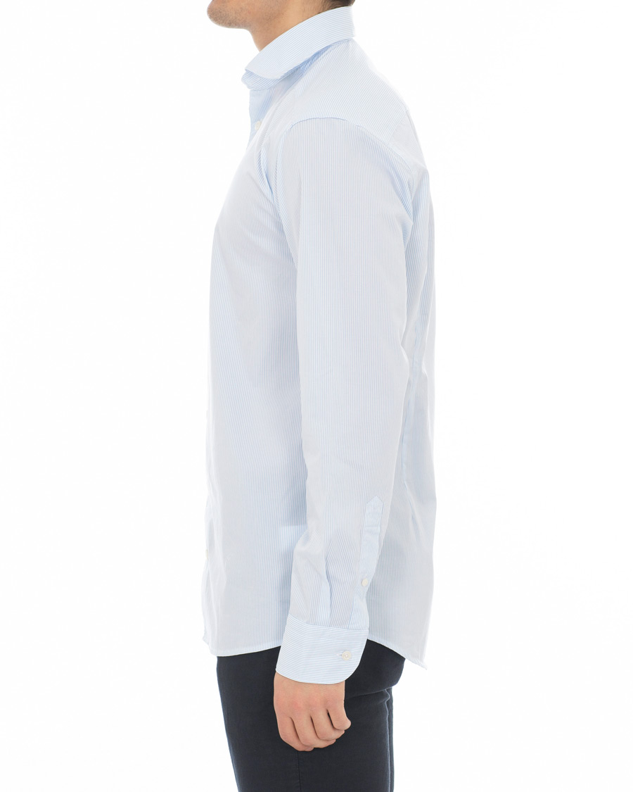 Homme | Chemises | Eton | Slim Fit Lightweight Stripe Extreme Cutaway Blue