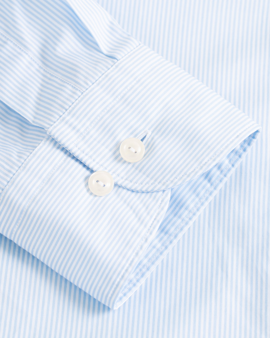 Homme | Chemises | Eton | Slim Fit Lightweight Stripe Extreme Cutaway Blue