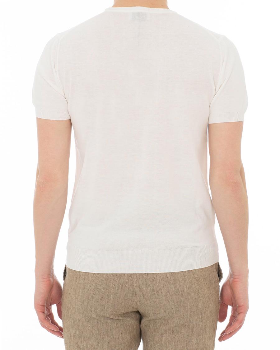 Heren | T-shirts | Berg&Berg | Benjamin Cotton Short Sleeve Rib Dress Tee White