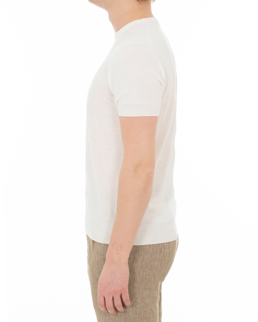 Heren | T-shirts | Berg&Berg | Benjamin Cotton Short Sleeve Rib Dress Tee White