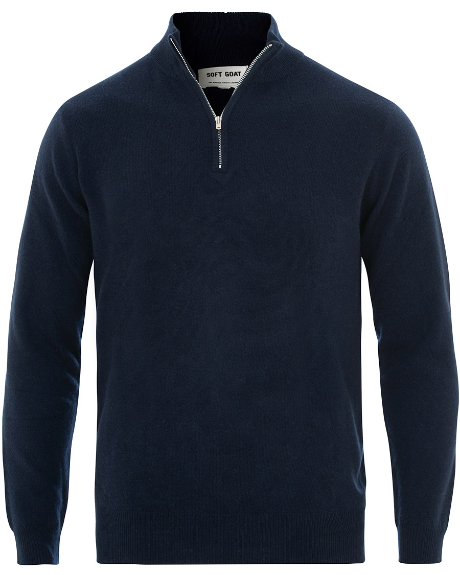 Homme | Pulls Et Tricots | Soft Goat | Cashmere Half Zip Navy