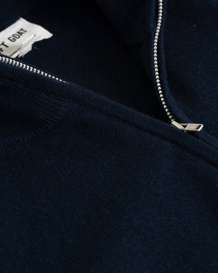 Homme | Pulls Et Tricots | Soft Goat | Cashmere Half Zip Navy