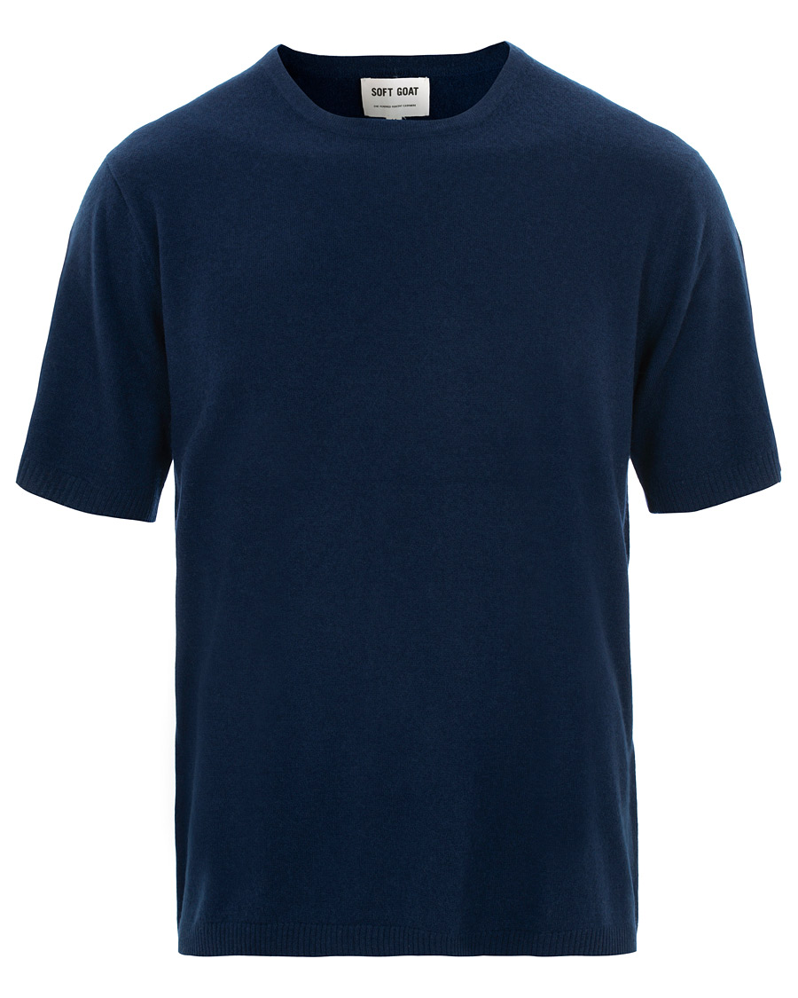 Heren | T-shirts | Soft Goat | Cashmere T-shirt Navy