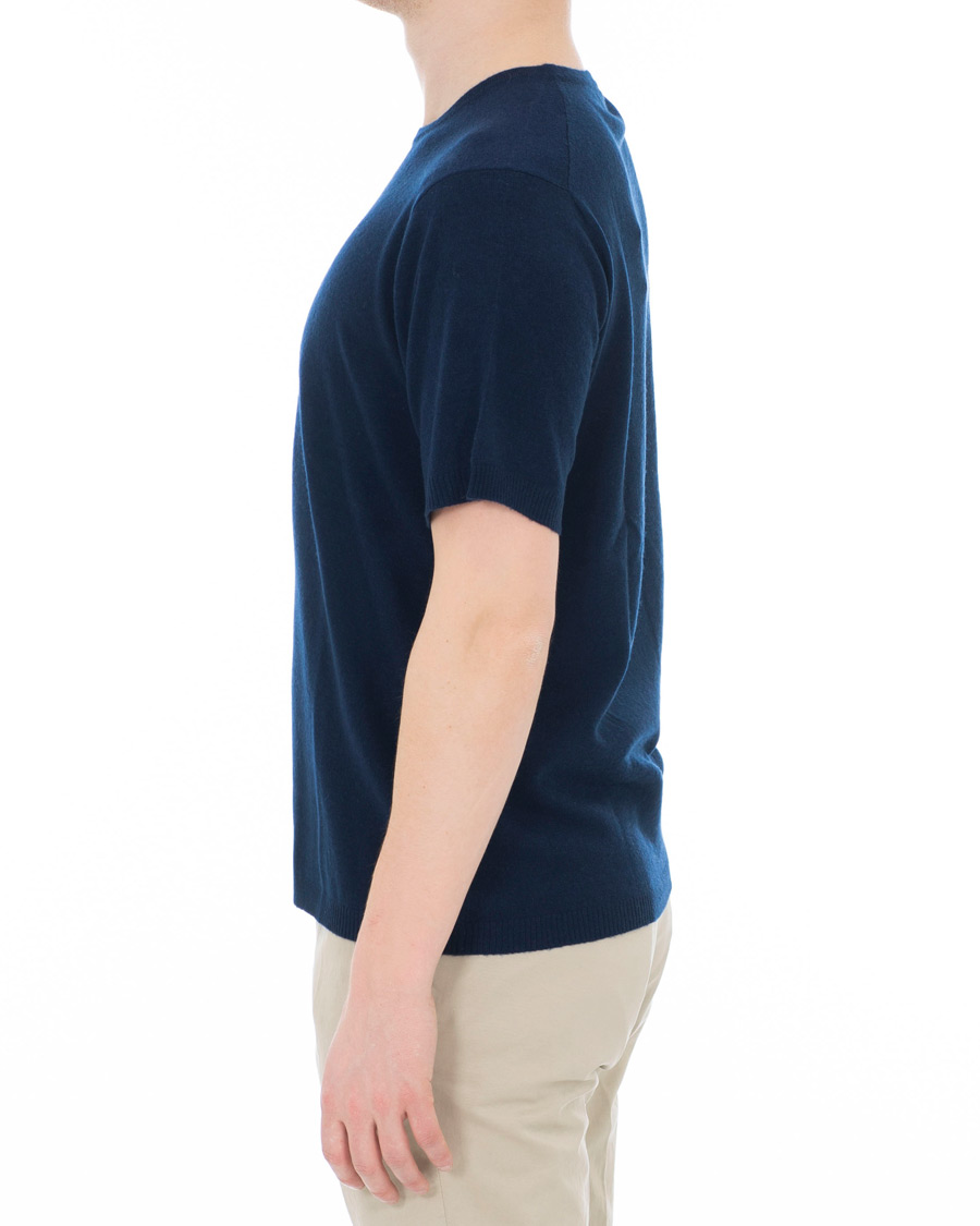 Heren | T-shirts | Soft Goat | Cashmere T-shirt Navy