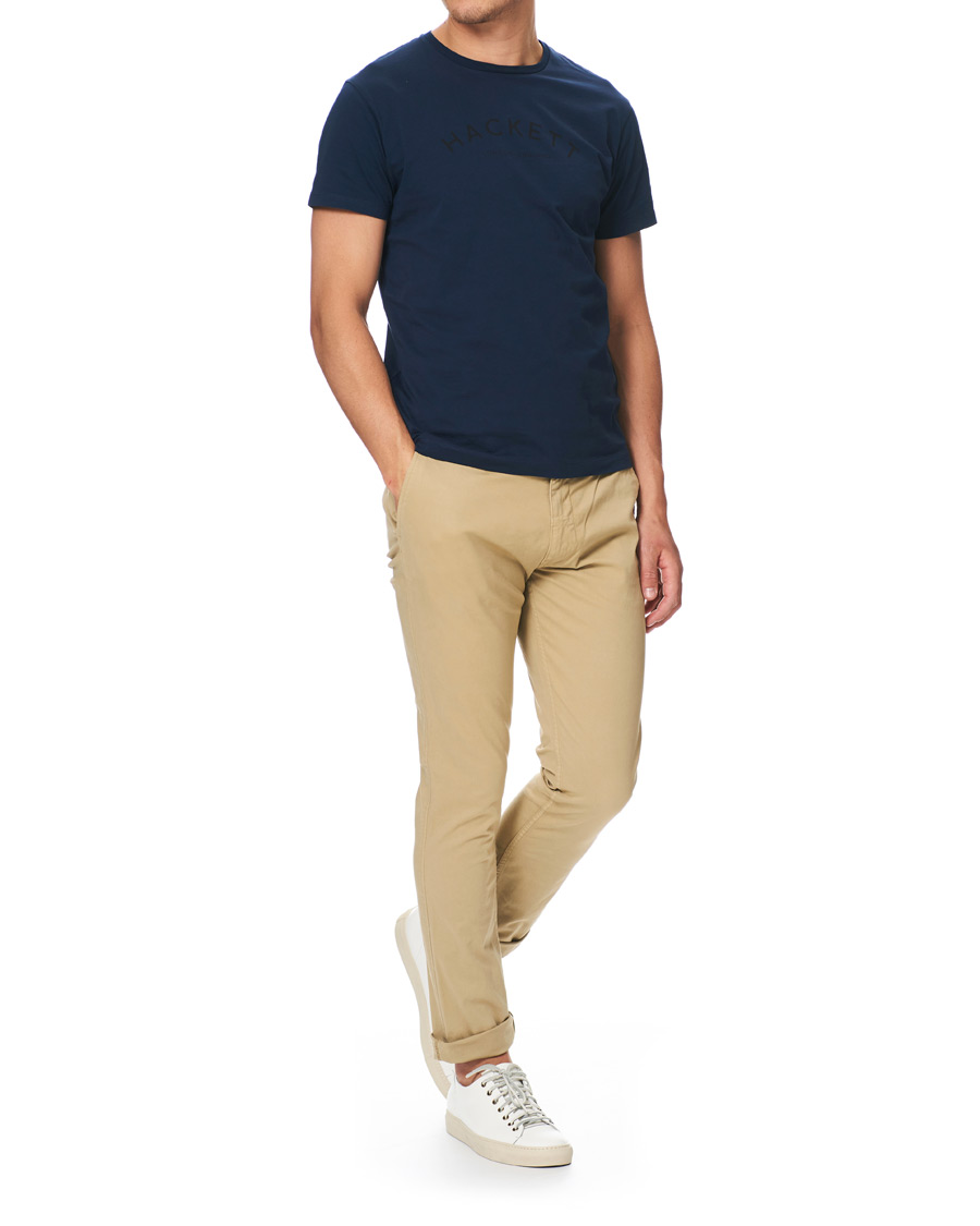 Homme | T-shirts | Hackett | Logo Crew Neck Tee Navy