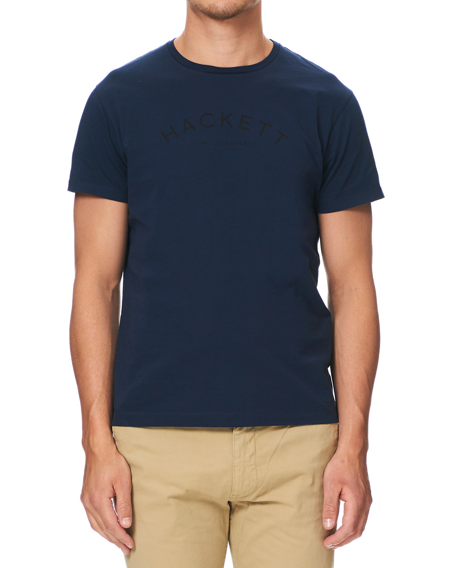 Homme | T-shirts | Hackett | Logo Crew Neck Tee Navy