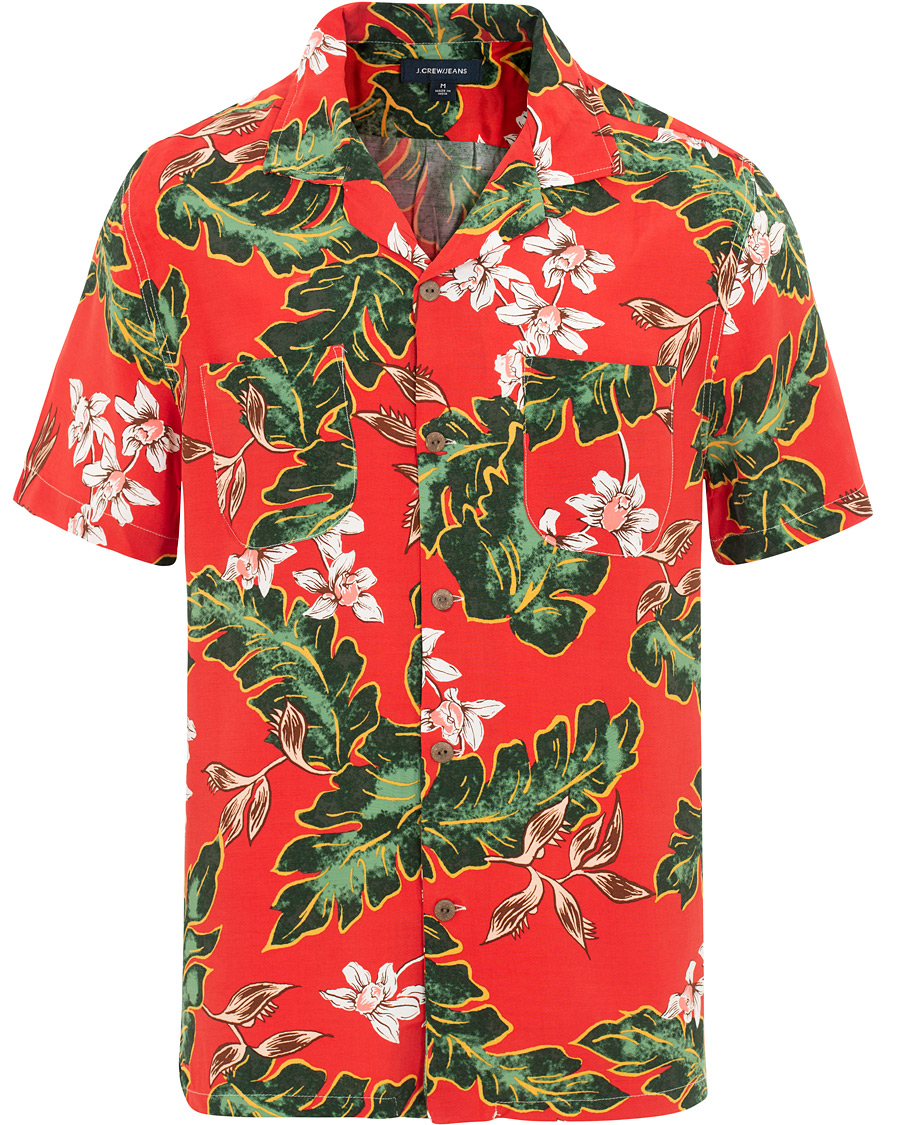 Homme | Chemises | J.Crew | Rayon Camp Collar Short Sleeve Shirt Palma Floral Red