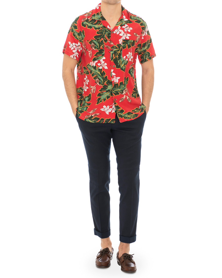 Homme | Chemises | J.Crew | Rayon Camp Collar Short Sleeve Shirt Palma Floral Red