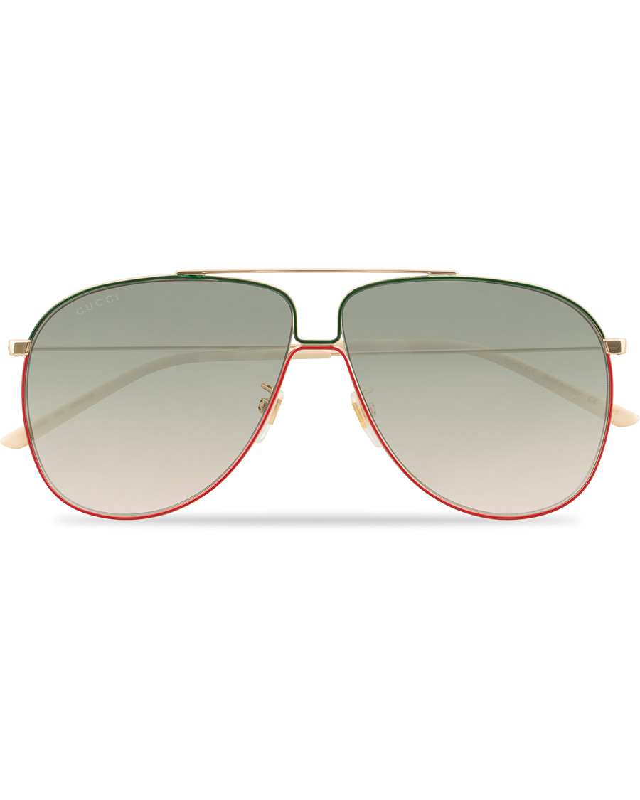 Heren | Gucci GG0440S Sunglasses Gold/Green | Gucci | GG0440S Sunglasses Gold/Green