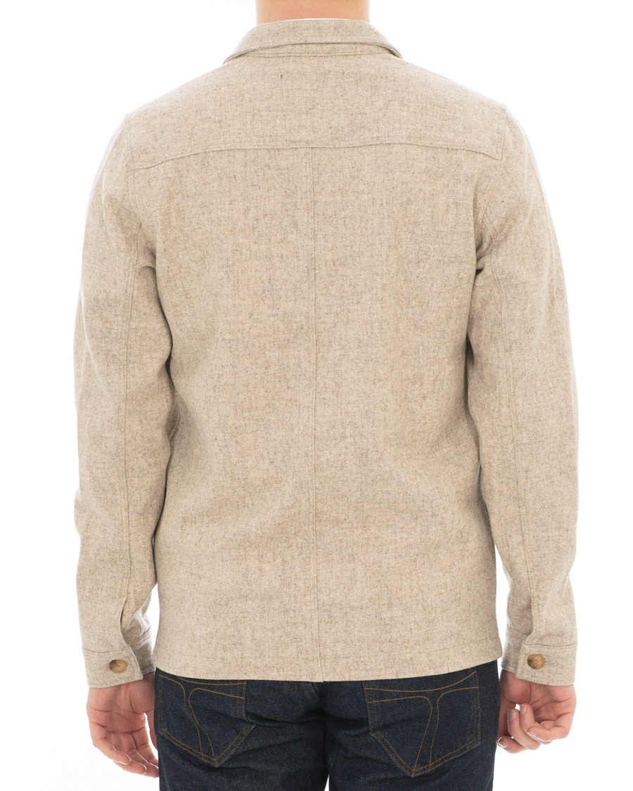 Homme | Chemises | A Day's March | Original Wool Overshirt Off White Melange