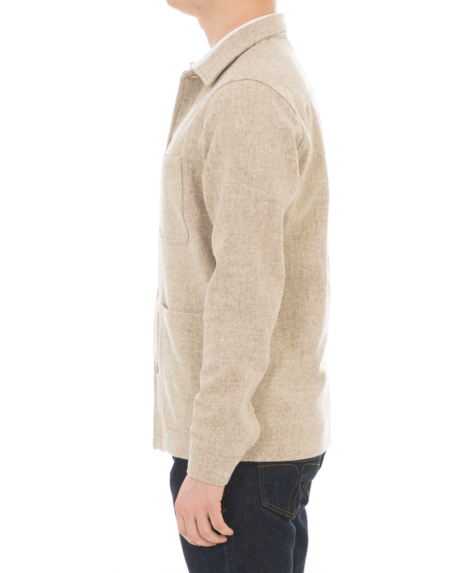 Homme | Chemises | A Day's March | Original Wool Overshirt Off White Melange