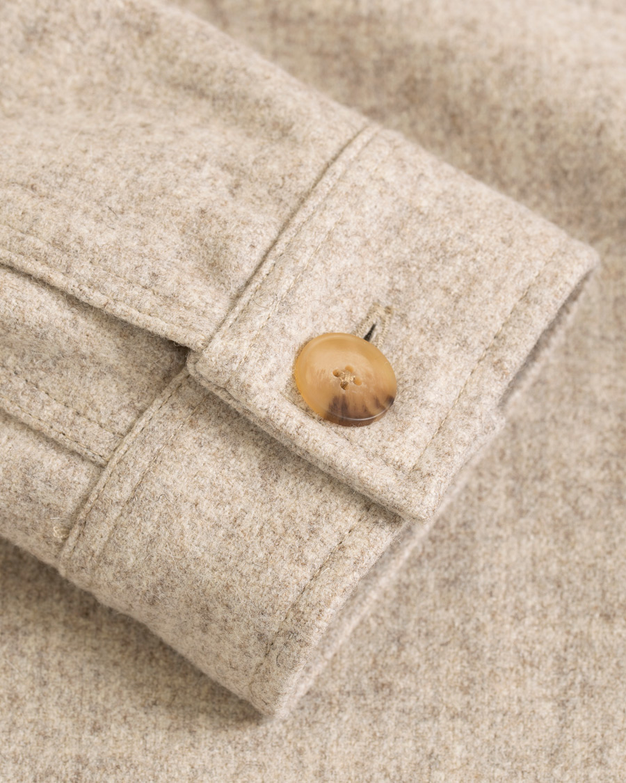 Homme | Chemises | A Day's March | Original Wool Overshirt Off White Melange