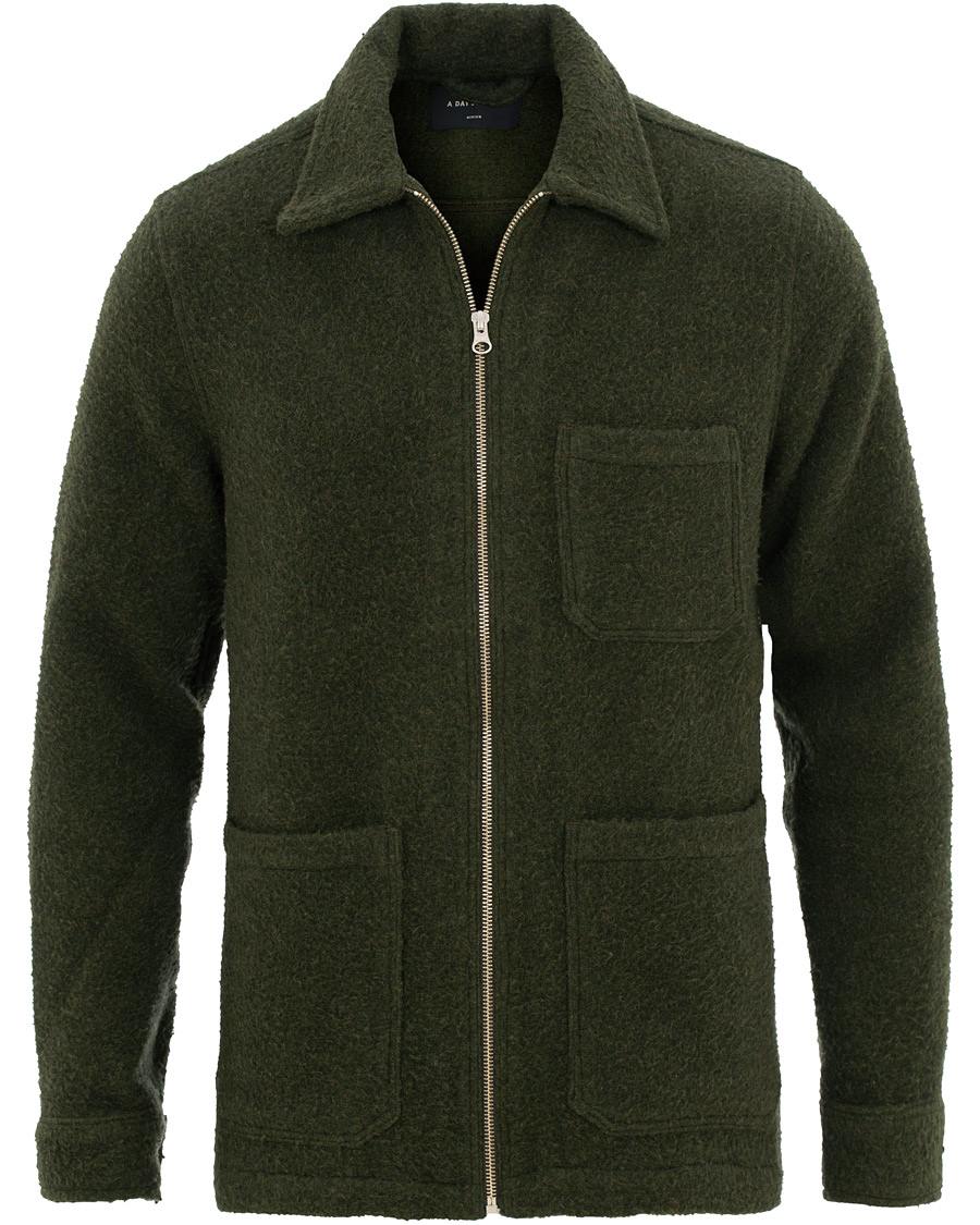 Homme | Manteaux Et Vestes | A Day's March | Zip Up Teddy Olive