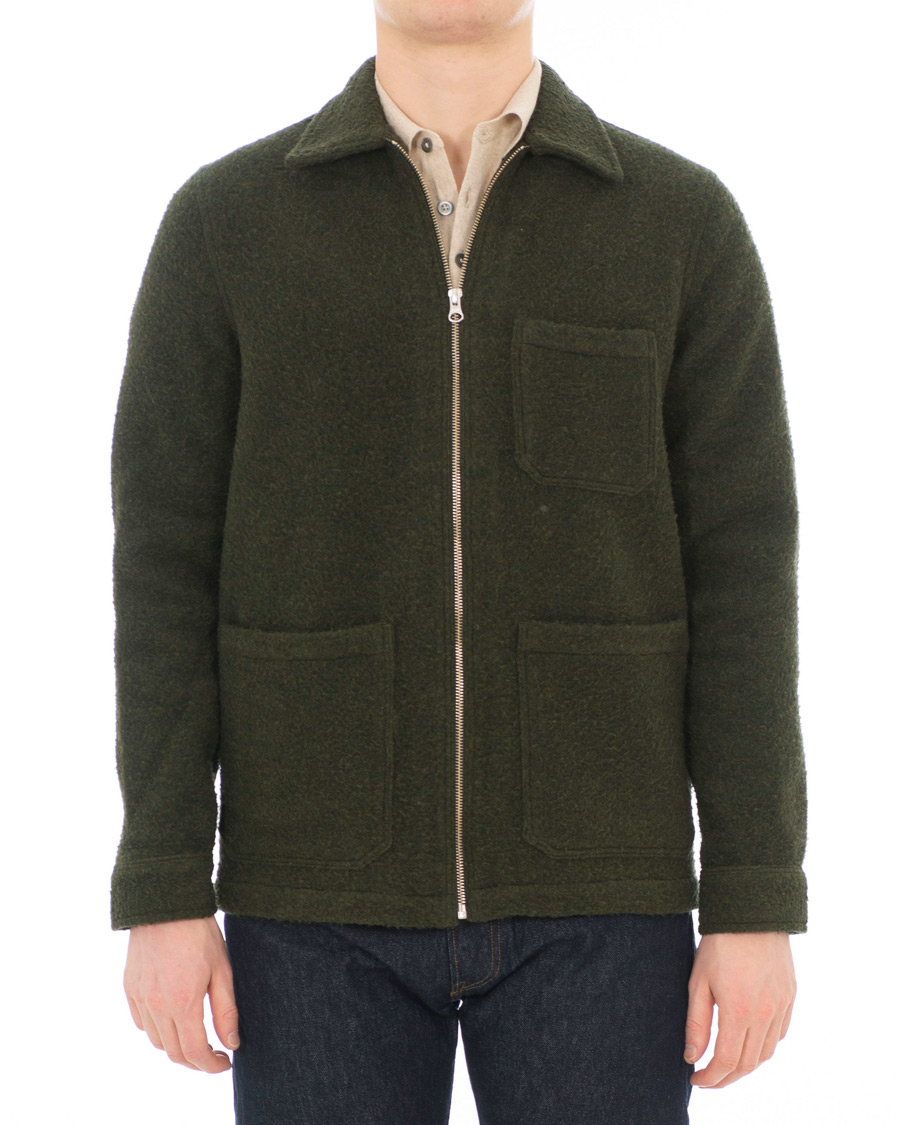 Homme | Manteaux Et Vestes | A Day's March | Zip Up Teddy Olive