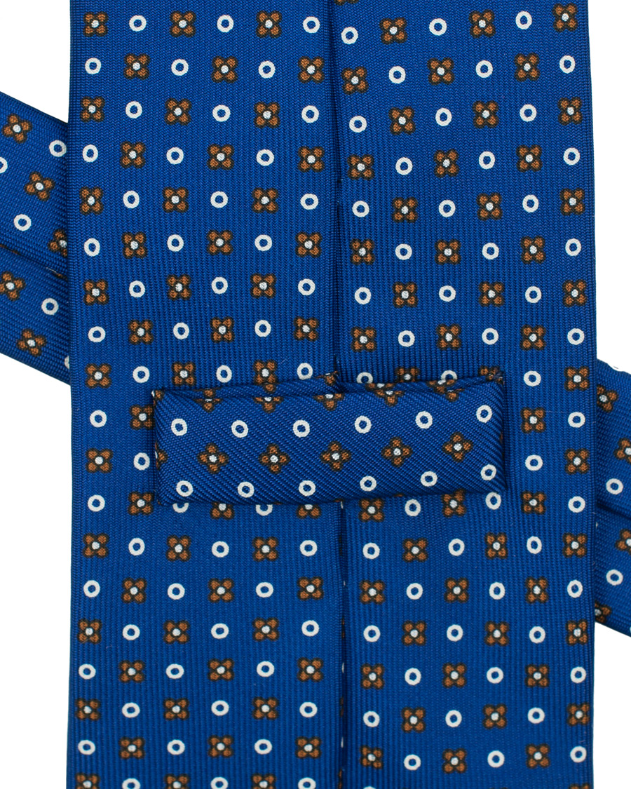 Homme | E. Marinella 3-Fold Micro Fantasy 8 cm Silk Tie Blue/Brown | E. Marinella | 3-Fold Micro Fantasy 8 cm Silk Tie Blue/Brown