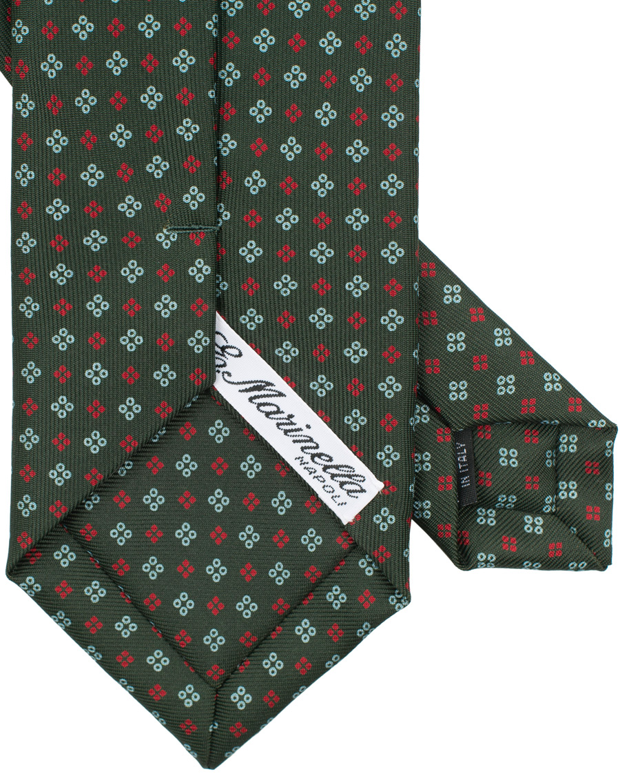 Homme | E. Marinella 3-Fold Micro Fantasy 8 cm Silk Tie Dark Green | E. Marinella | 3-Fold Micro Fantasy 8 cm Silk Tie Dark Green