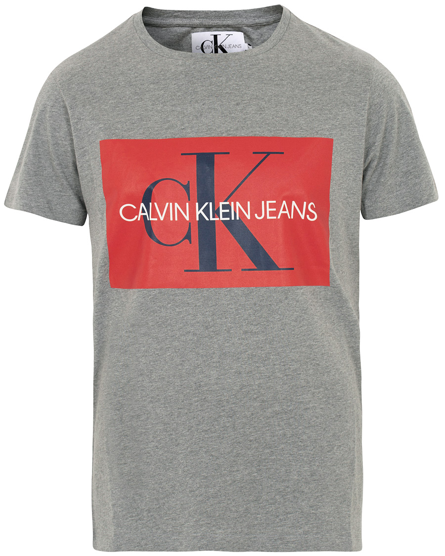Homme | T-shirts | Calvin Klein Jeans | Monogram Box Logo Tee Grey Heather
