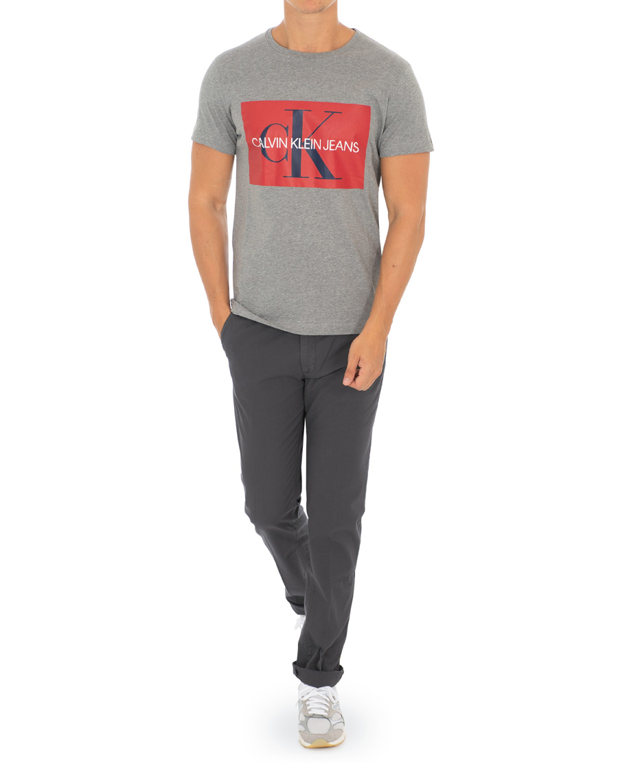 Homme | T-shirts | Calvin Klein Jeans | Monogram Box Logo Tee Grey Heather