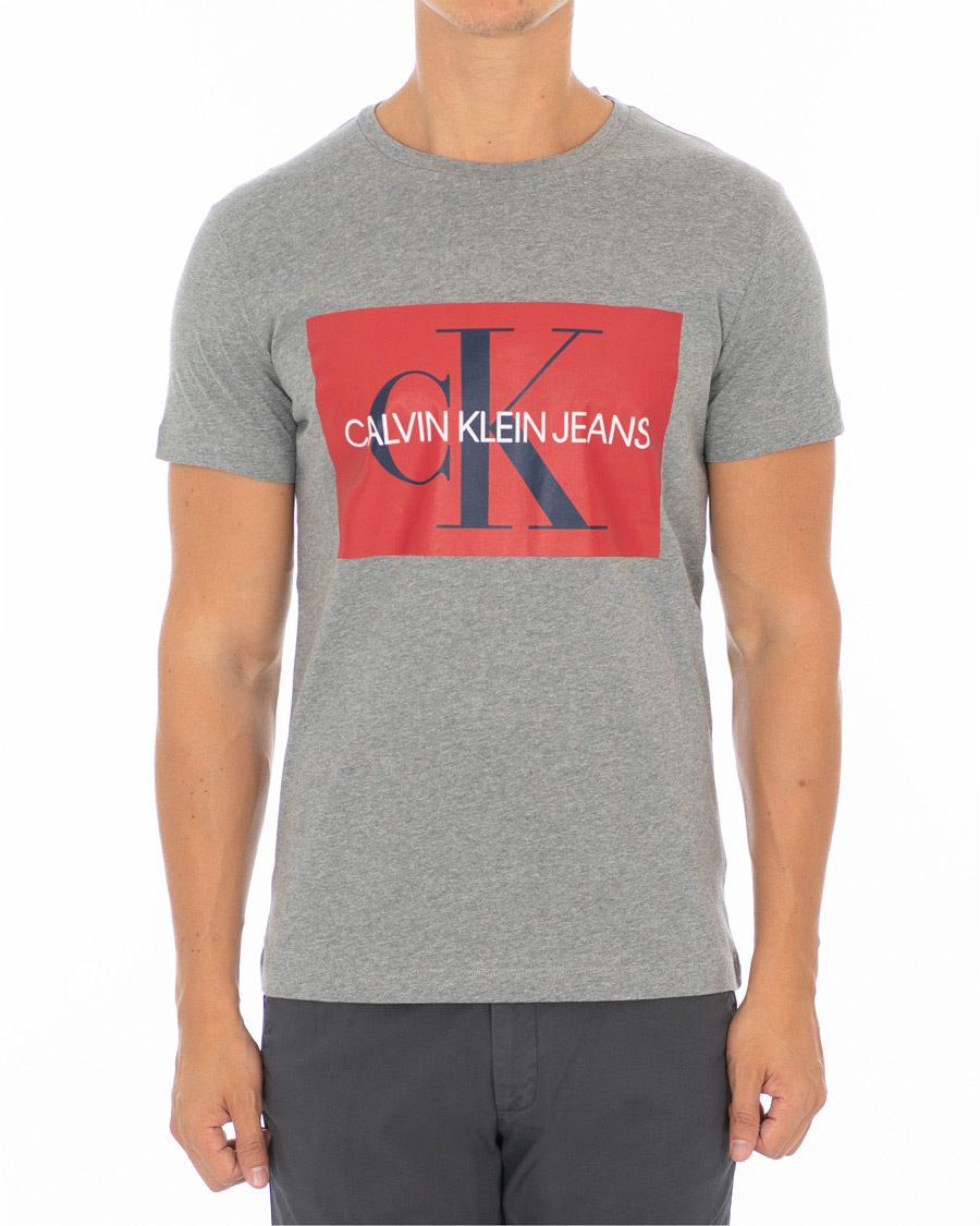 Homme | T-shirts | Calvin Klein Jeans | Monogram Box Logo Tee Grey Heather