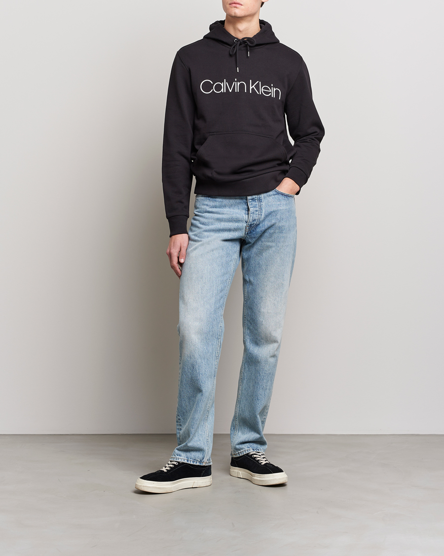 Homme | Pulls Et Tricots | Calvin Klein | Front Logo Hoodie Black