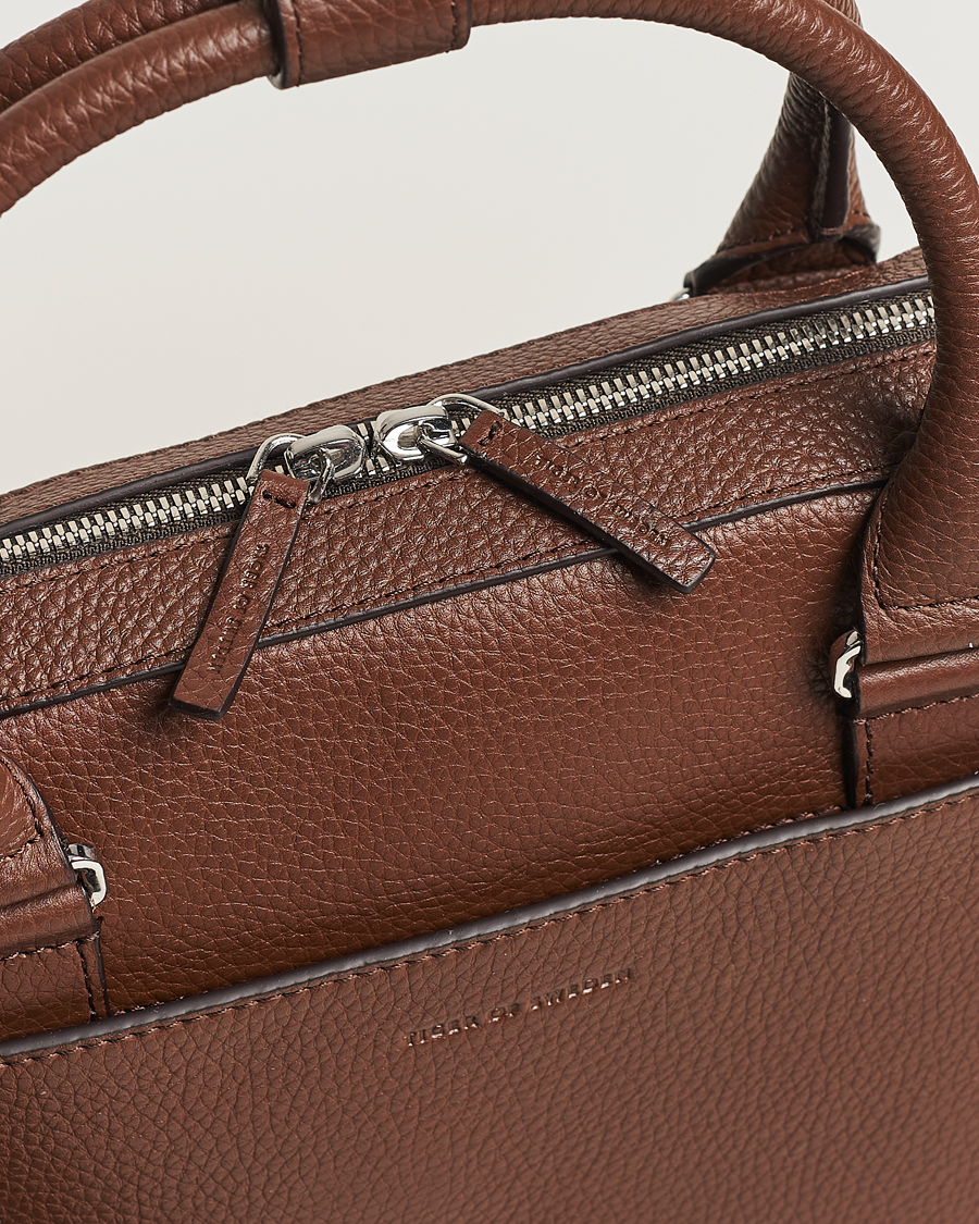 Heren | Tassen | Tiger of Sweden | Bosun Grained Leather Briefcase Brown